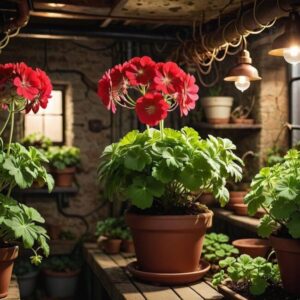 Kontrola stanu zdrowia pelargonii w okresie zimowym