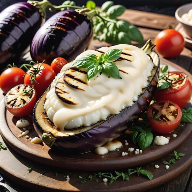 Letnia potrawa z bakłażanem