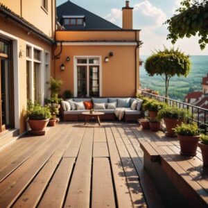 Montaż tarasu na konstrukcji żelbetowej